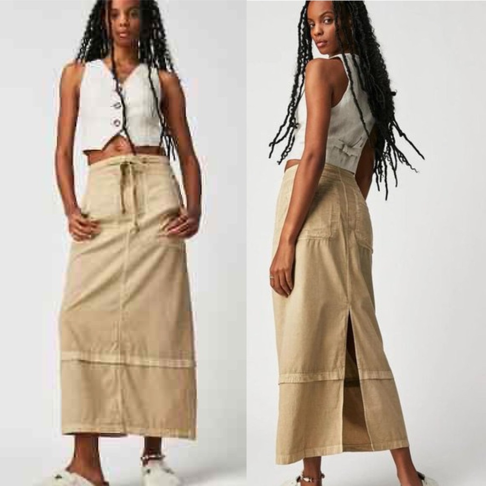 Free People Lizzie Parachute Maxi Skirt